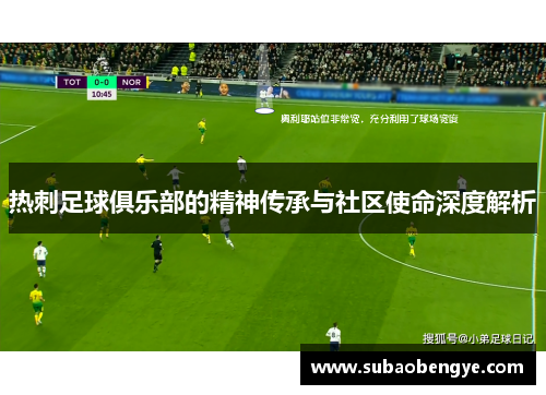 热刺足球俱乐部的精神传承与社区使命深度解析